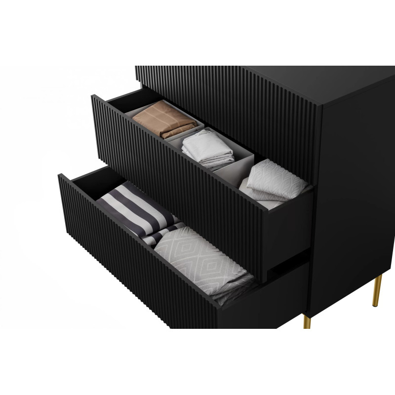 Komoda Nicole 100 z szufladami Meble Bogart czarna