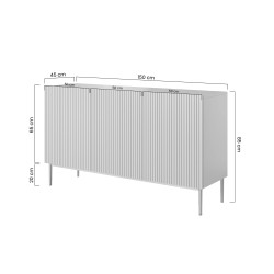 Trzydrzwiowa komoda Nicole 150 Meble Bogart biała Trzydrzwiowa komoda Nicole 150 Meble Bogart biała