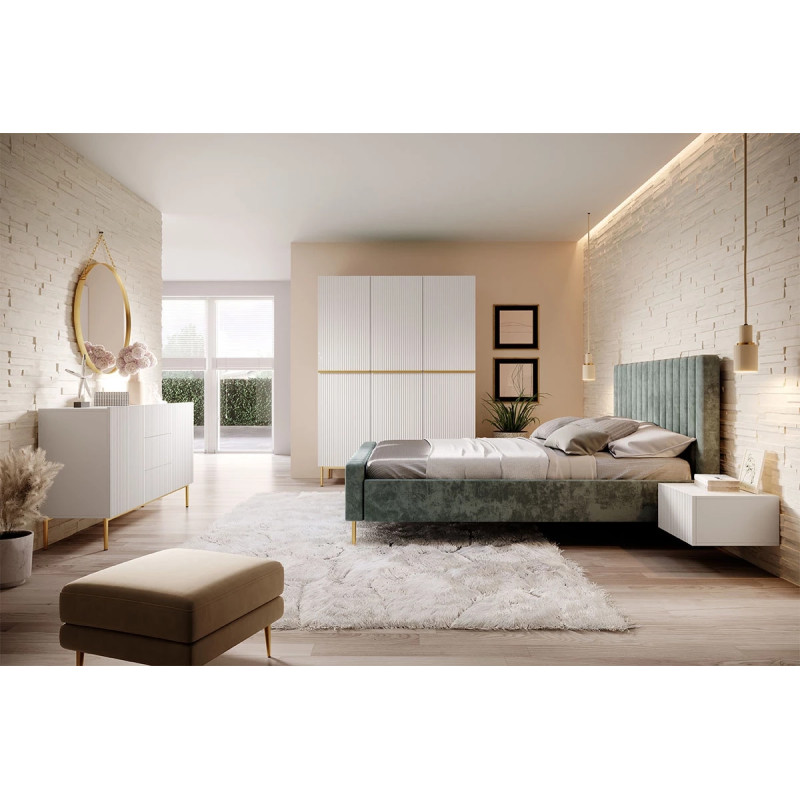 Dwudrzwiowa komoda Nicole 150 z szufladami Meble Bogart biała