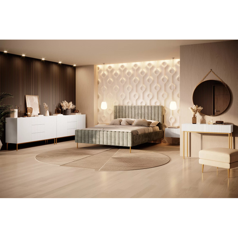 Dwudrzwiowa komoda Nicole 150 z szufladami Meble Bogart biała