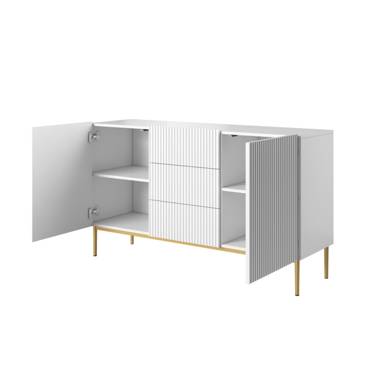 Dwudrzwiowa komoda Nicole 150 z szufladami Meble Bogart biała