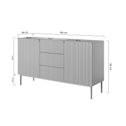 Dwudrzwiowa komoda Nicole 150 z szufladami Meble Bogart biała Dwudrzwiowa komoda Nicole 150 z szufladami Meble Bogart biała