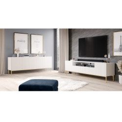 Czterodrzwiowa komoda Nicole 200 Meble Bogart biała Czterodrzwiowa komoda Nicole 200 Meble Bogart biała