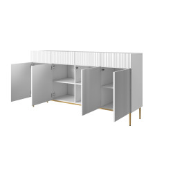 Czterodrzwiowa komoda Nicole 200 z szufladami Meble Bogart biała