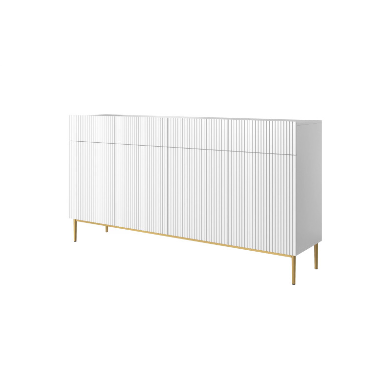 Czterodrzwiowa komoda Nicole 200 z szufladami Meble Bogart biała