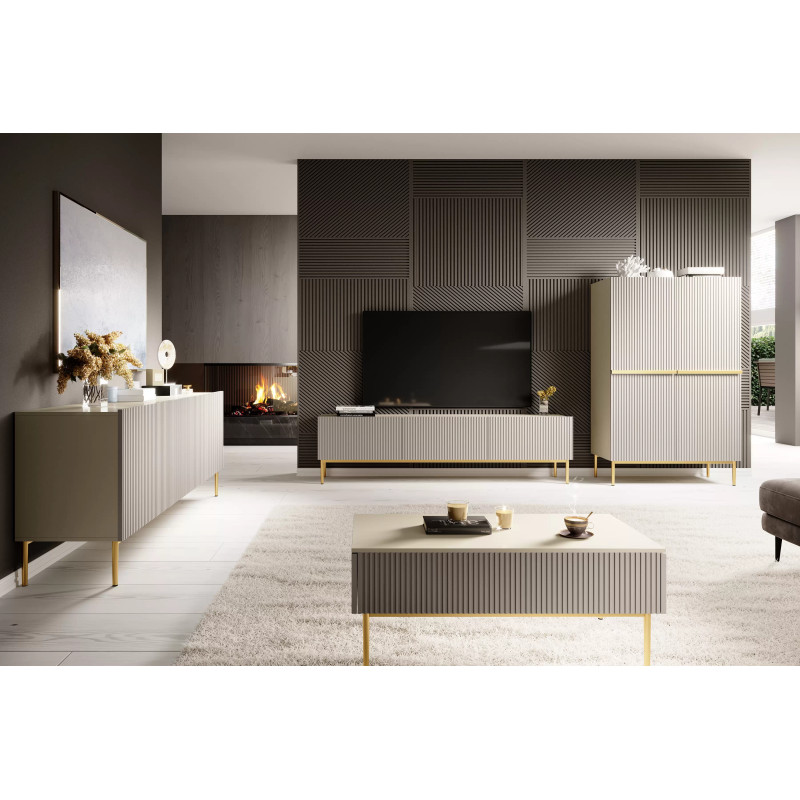 Zamknięta szafka RTV Nicole 150 Meble Bogart kaszmir