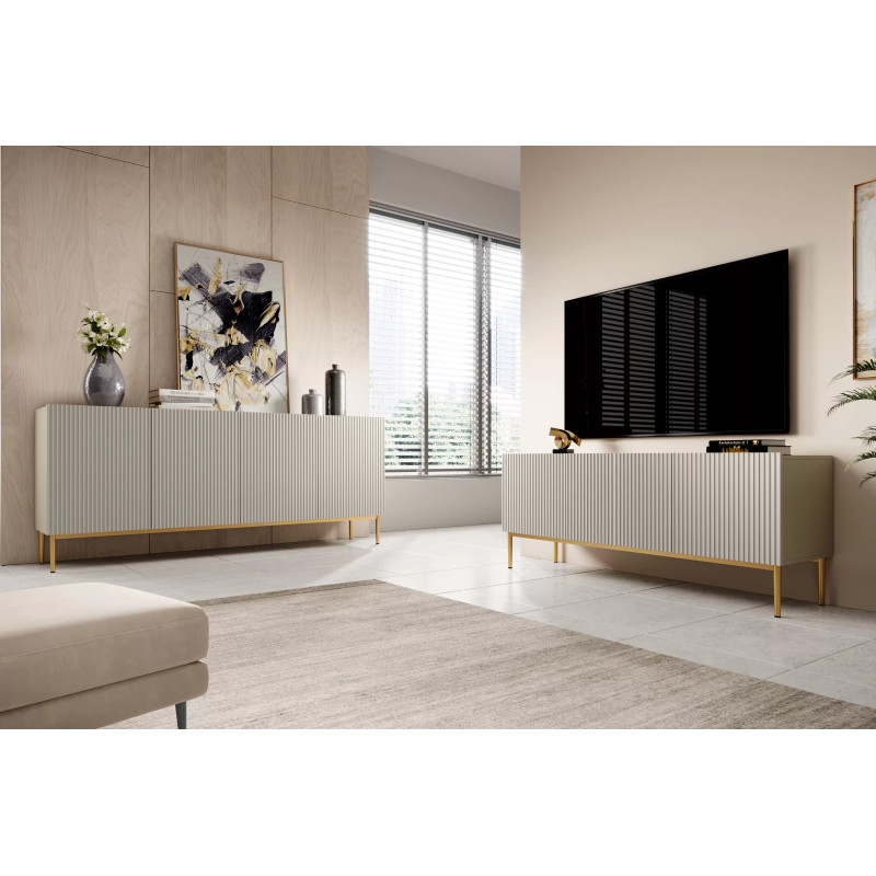 Zamknięta szafka RTV Nicole 150 Meble Bogart kaszmir