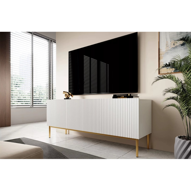 Zamknięta szafka RTV Nicole 150 Meble Bogart biała