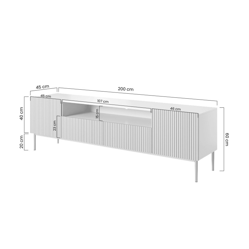 Szafka RTV z wnęką Nicole 200 Meble Bogart kaszmir
