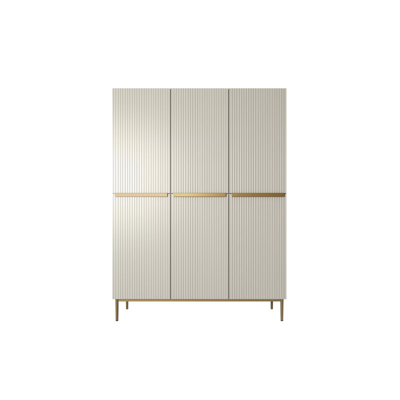 Trzydrzwiowa szafa Nicole 150 z szufladami i półkami na