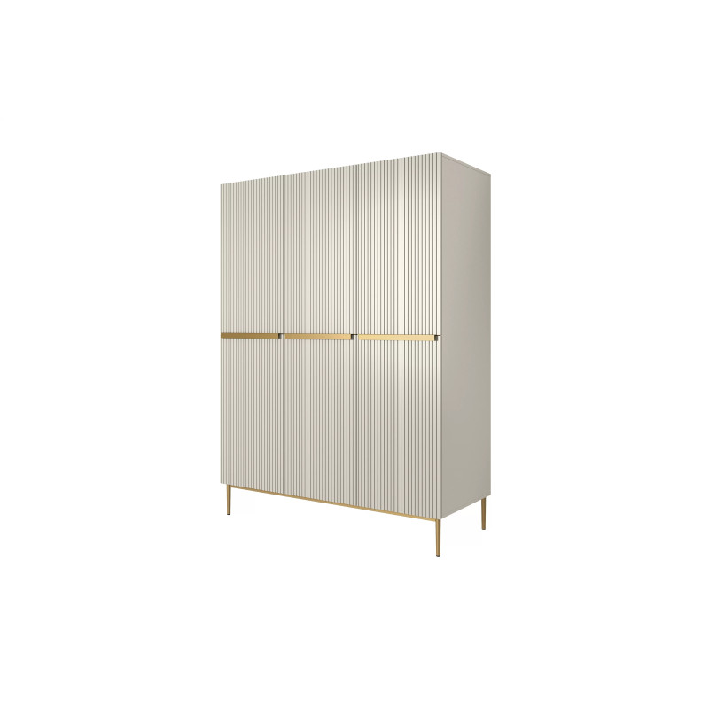 Trzydrzwiowa szafa Nicole 150 z szufladami i półkami na