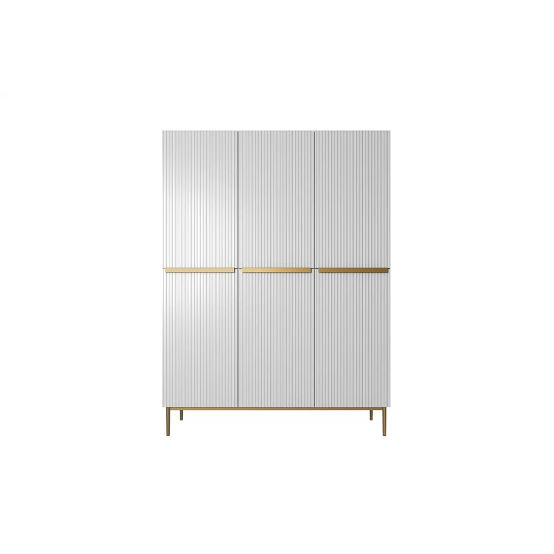 Trzydrzwiowa szafa Nicole 150 z szufladami i półkami na