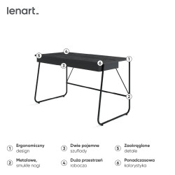 Nowoczesne biurko Match MB-01 Lenart czarne