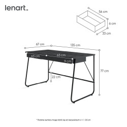 Nowoczesne biurko Match MB-01 Lenart czarne