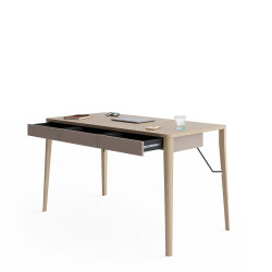 Nowoczesne biurko Match MK-01 Lenart dąb jasny/beż