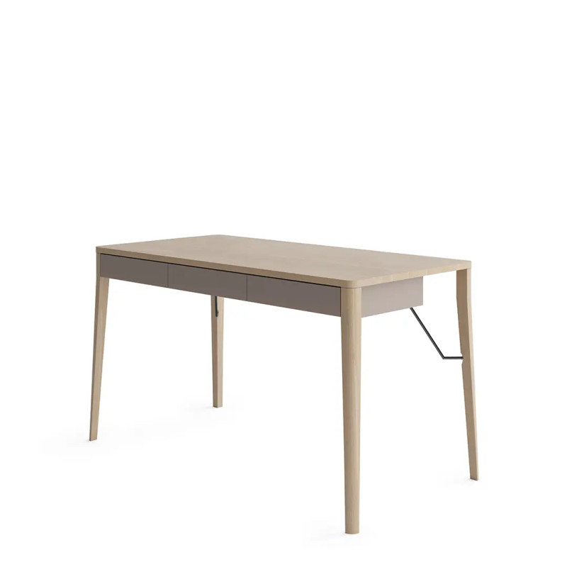 Nowoczesne biurko Match MK-01 Lenart dąb jasny/beż