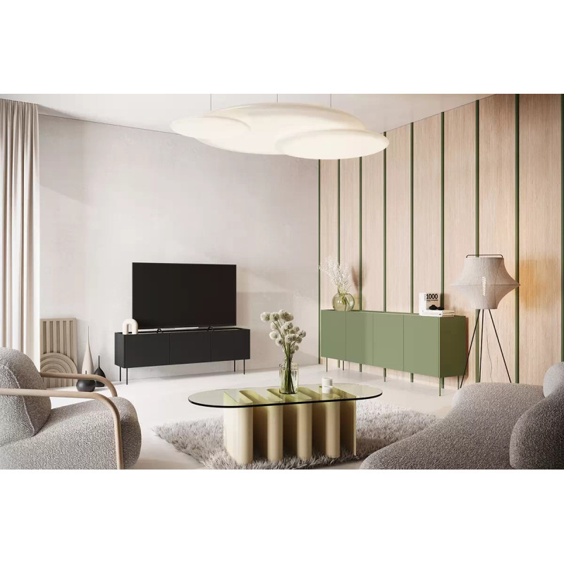 Szafka RTV Desin 170cm Meble Bogart czarny mat/dąb nagano