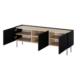 Szafka RTV Desin 170cm Meble Bogart czarny mat/dąb nagano