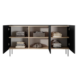 Komoda Desin 170cm Meble Bogart czarny mat/dąb nagano Komoda Desin 170cm Meble Bogart czarny mat/dąb nagano