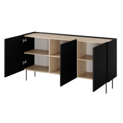 Komoda Desin 170cm Meble Bogart czarny mat/dąb nagano Komoda Desin 170cm Meble Bogart czarny mat/dąb nagano