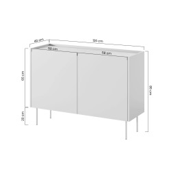 Komoda Desin 120cm Meble Bogart czarny mat/dąb nagano