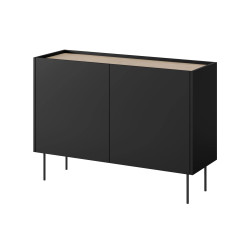 Komoda Desin 120cm Meble Bogart czarny mat/dąb nagano