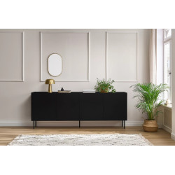 Komoda Desin 220cm Meble Bogart czarny mat/dąb nagano Komoda Desin 220cm Meble Bogart czarny mat/dąb nagano