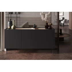 Komoda Desin 170cm Meble Bogart czarny mat/dąb nagano Komoda Desin 170cm Meble Bogart czarny mat/dąb nagano