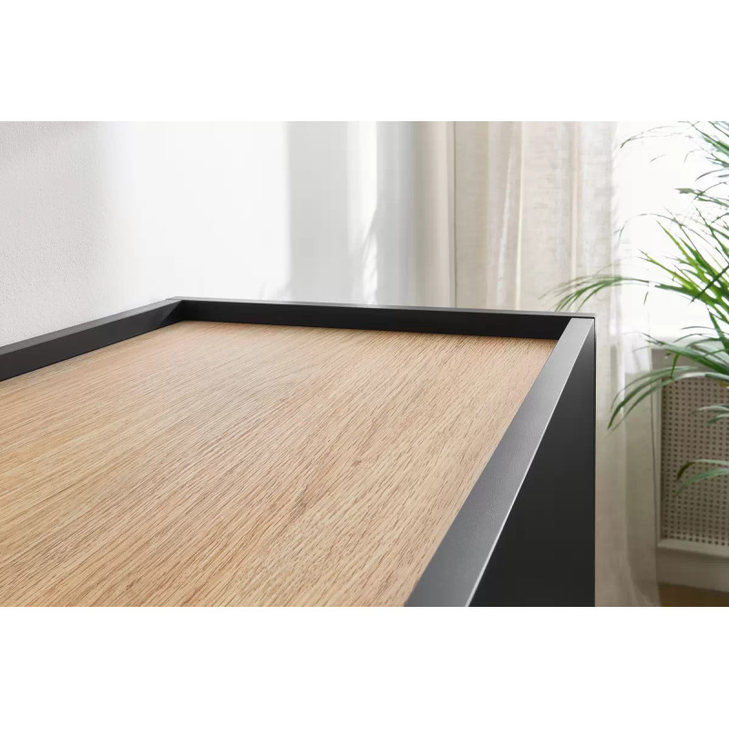 Szafka RTV Desin 220cm Meble Bogart czarny mat/dąb nagano