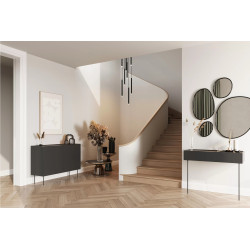 Komoda Desin 120cm Meble Bogart czarny mat/dąb nagano