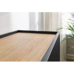 Kredens Desin z szufladami Meble Bogart czarny mat/dąb nagano Kredens Desin z szufladami Meble Bogart czarny mat/dąb nagano