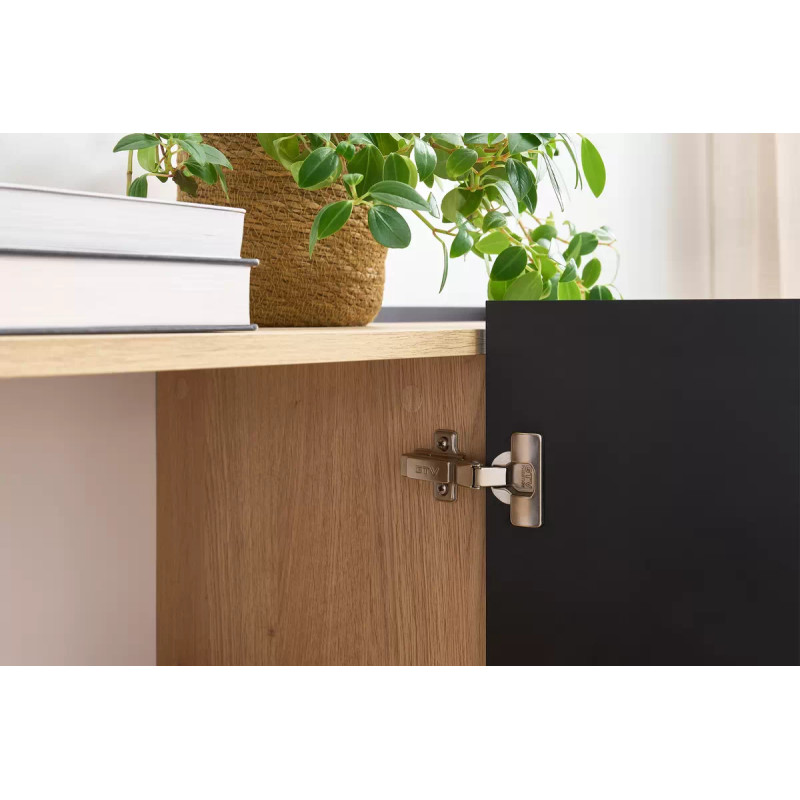 Kredens Desin z szufladami Meble Bogart czarny mat/dąb nagano