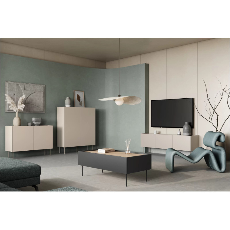 Stolik kawowy Desin Meble Bogart czarny mat/dąb nagano