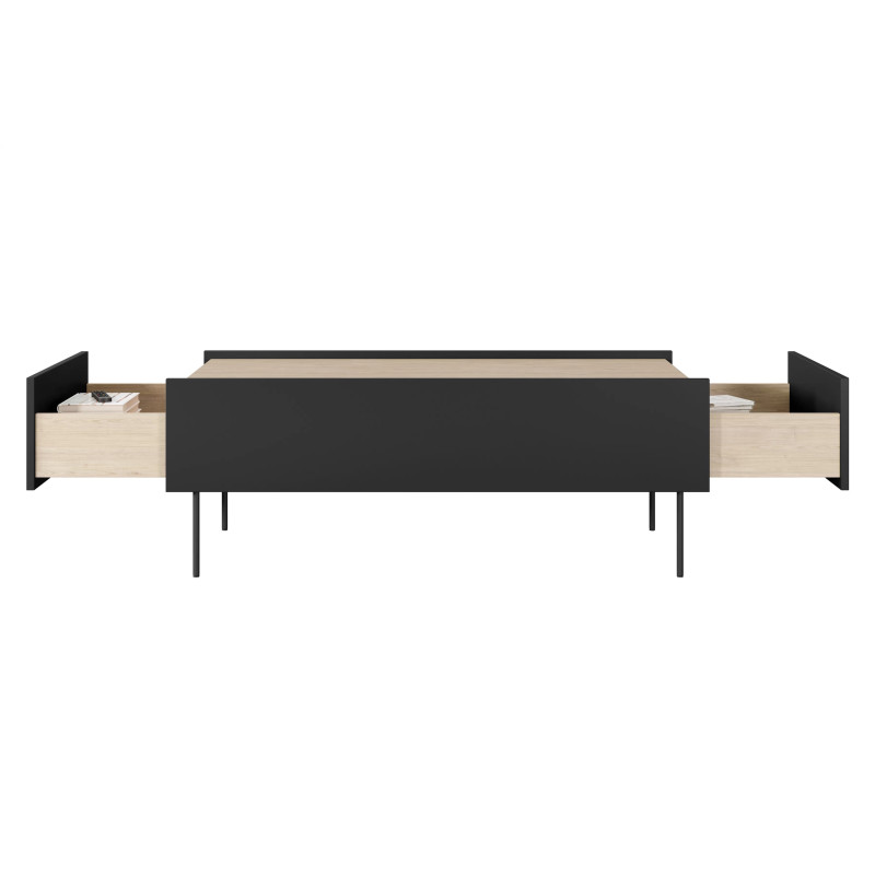 Stolik kawowy Desin Meble Bogart czarny mat/dąb nagano