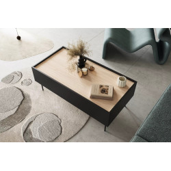 Stolik kawowy Desin Meble Bogart czarny mat/dąb nagano Stolik kawowy Desin Meble Bogart czarny mat/dąb nagano