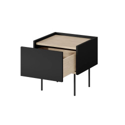 Szafka nocna Desin Meble Bogart czarny mat/dąb nagano Szafka nocna Desin Meble Bogart czarny mat/dąb nagano