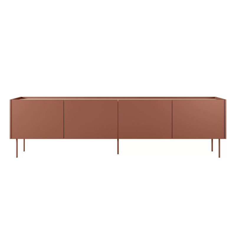 Szafka RTV Desin 220cm Meble Bogart ceramic red/dąb nagano