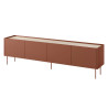 Szafka RTV Desin 220cm Meble Bogart ceramic red/dąb nagano