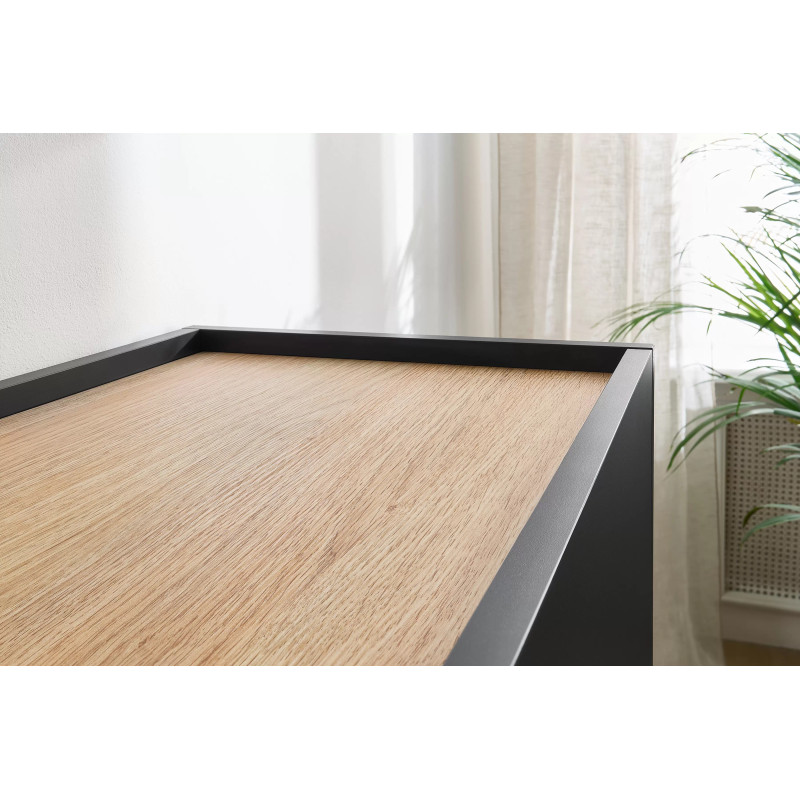 Szafka RTV Desin 220cm Meble Bogart czarny mat/dąb nagano