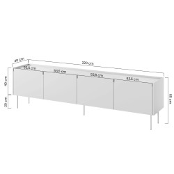 Szafka RTV Desin 220cm Meble Bogart oliwka/dąb nagano Szafka RTV Desin 220cm Meble Bogart oliwka/dąb nagano