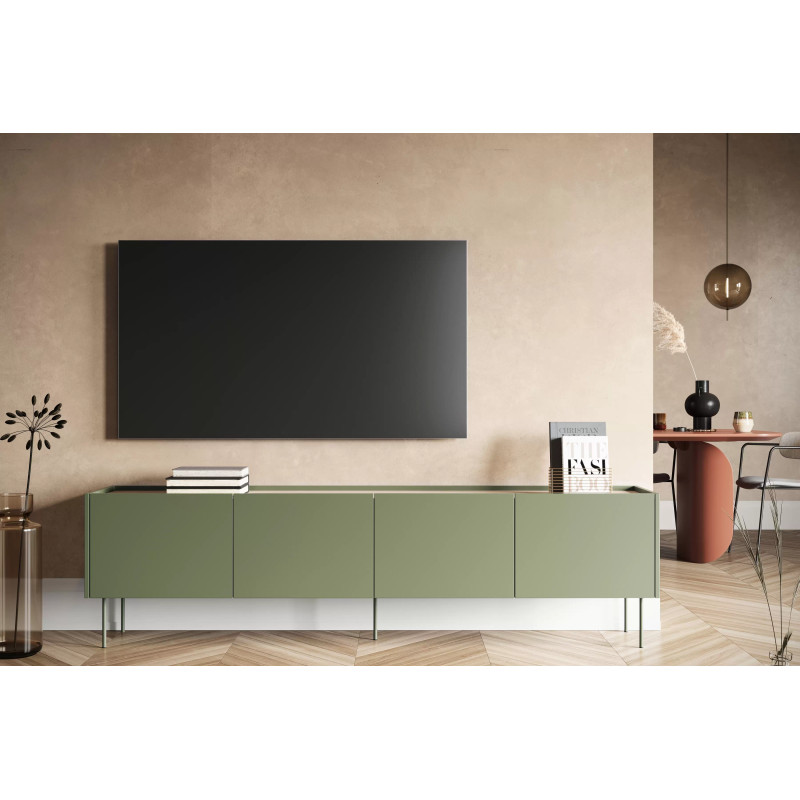 Szafka RTV Desin 220cm Meble Bogart oliwka/dąb nagano