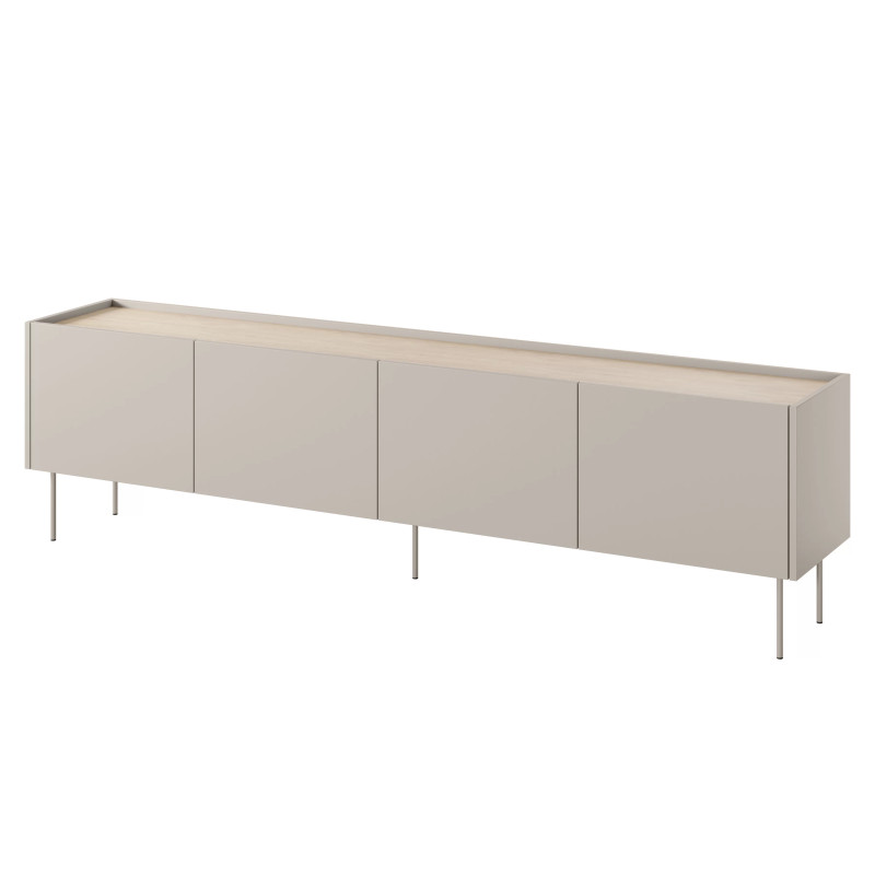 Szafka RTV Desin 220cm z 2 szufladami Meble Bogart kaszmir/dąb