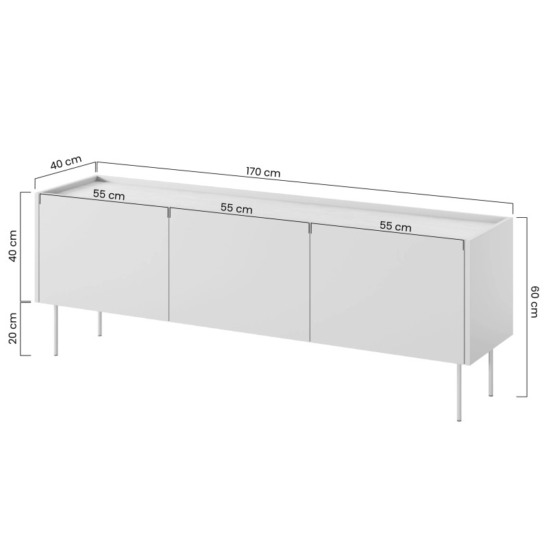 Szafka RTV Desin 170cm z 1 szufladą Meble Bogart ceramic