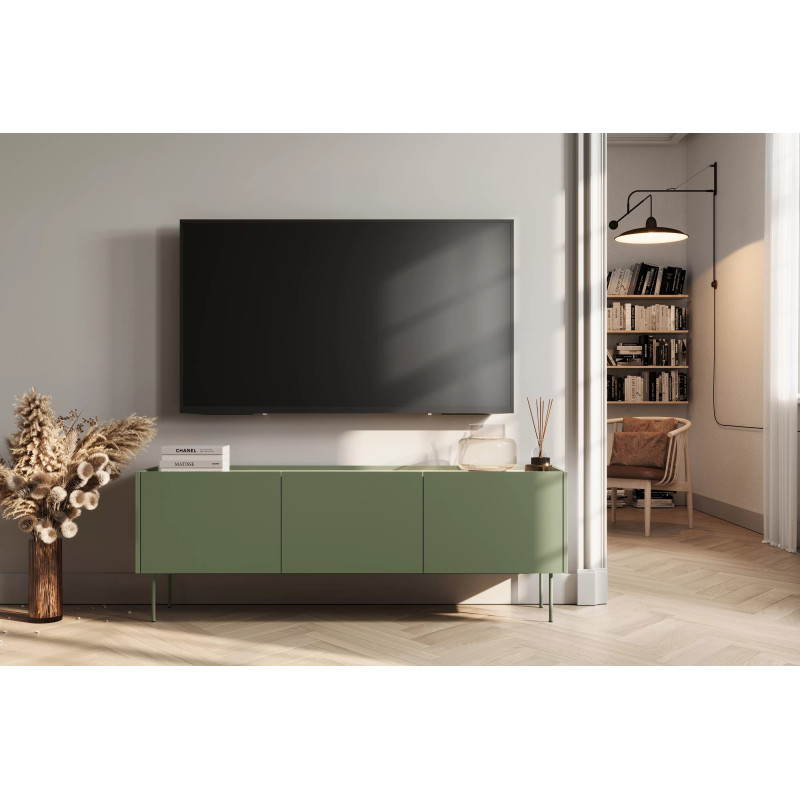 Szafka RTV Desin 170cm z 1 szufladą Meble Bogart oliwka/dąb