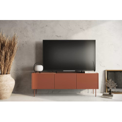 Szafka RTV Desin 170cm Meble Bogart ceramic red/dąb nagano