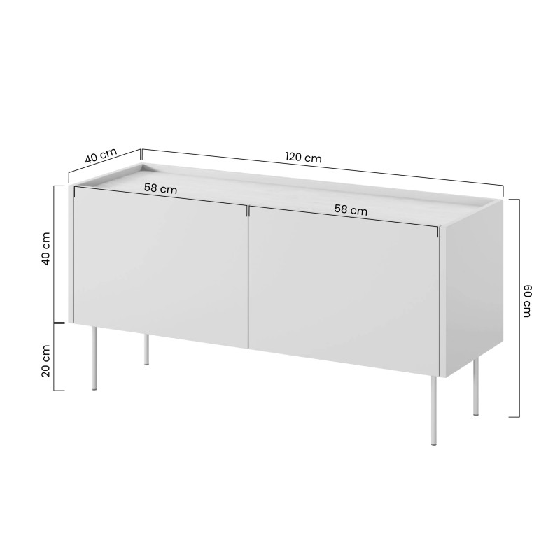 Szafka RTV Desin 120cm z 1 szufladą Meble Bogart ceramic