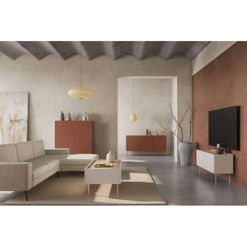 Szafka RTV Desin 120cm z 1 szufladą Meble Bogart kaszmir/dąb