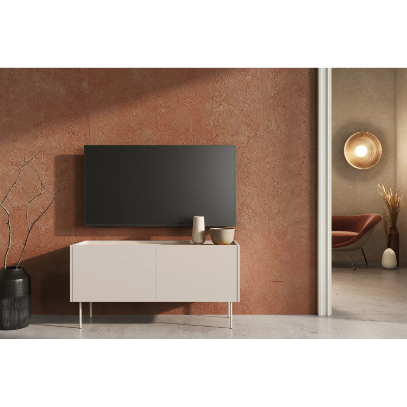 Szafka RTV Desin 120cm z 1 szufladą Meble Bogart kaszmir/dąb