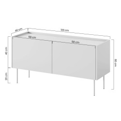 Szafka RTV Desin 120cm Meble Bogart ceramic red/dąb nagano Szafka RTV Desin 120cm Meble Bogart ceramic red/dąb nagano