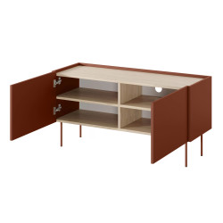 Szafka RTV Desin 120cm Meble Bogart ceramic red/dąb nagano Szafka RTV Desin 120cm Meble Bogart ceramic red/dąb nagano